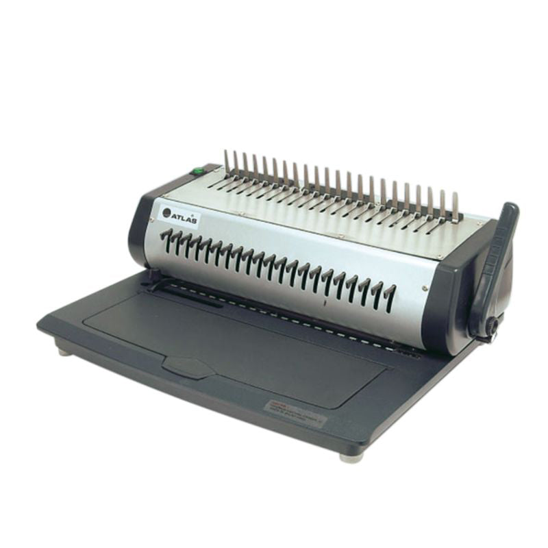 Atlas Electric Plastic Comb Binding Machine, Grey/Silver AS-BM2-2115