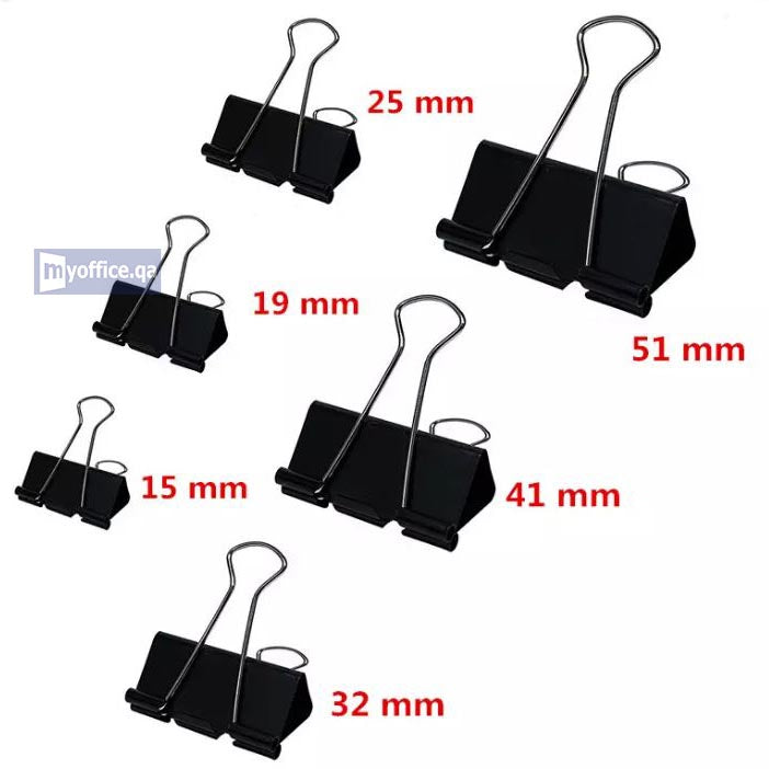 Binder Clips 25mm (Pack of 12 Pcs) -1 inch