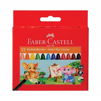 Faber Castell Crayons Jumbo Wax 12s
