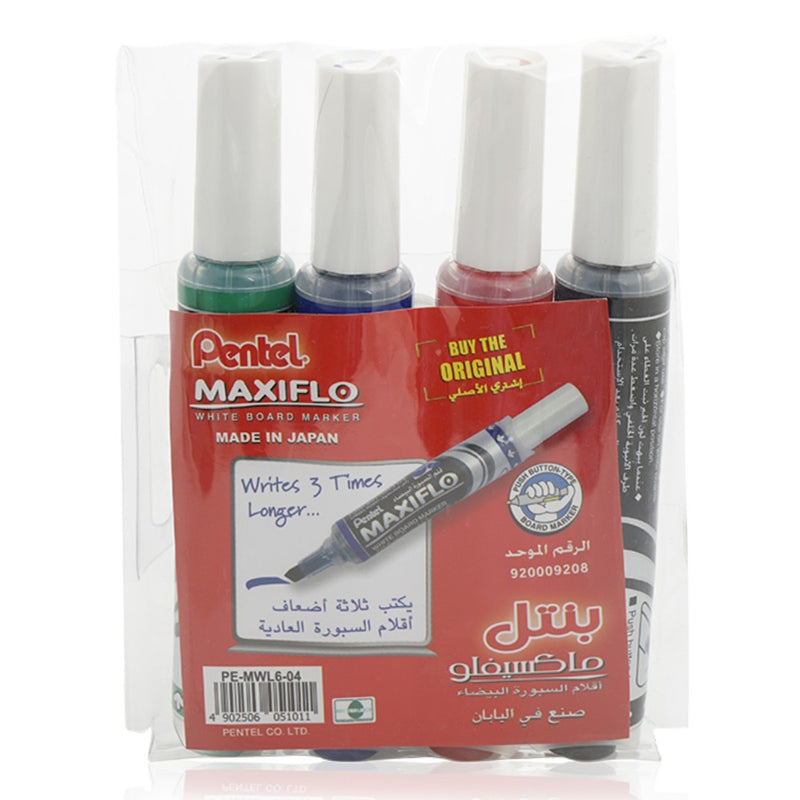 Pentel PE-MWL6-04 White Board Marker, Multicolor