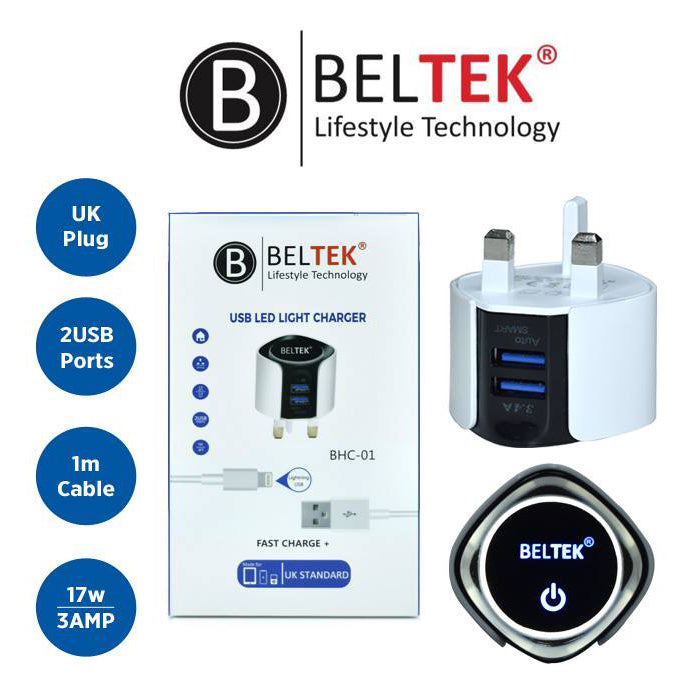 Beltek Micro USB LED Light Fast Charger, BHC-01