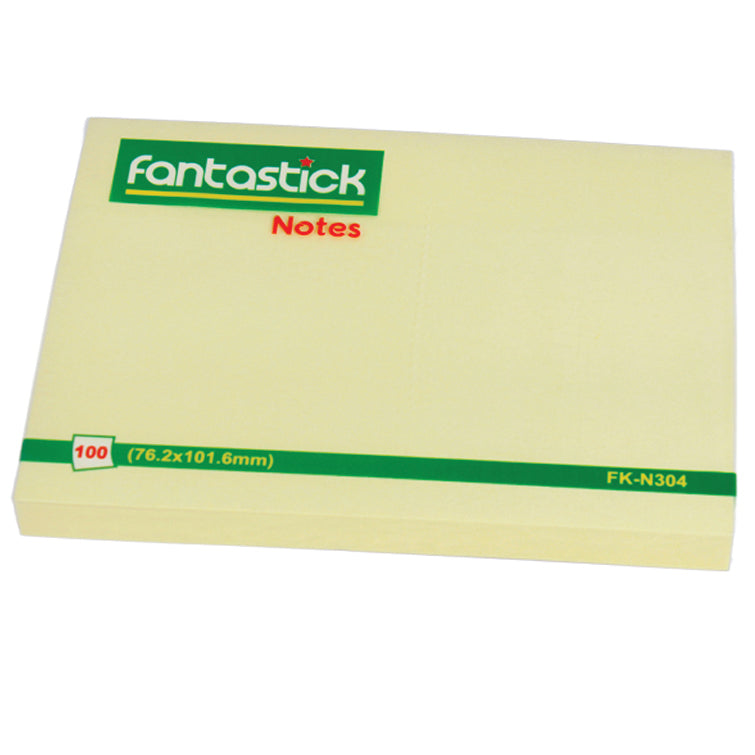 Fantastick Sticky Notes 3"x 4", Yellow N304