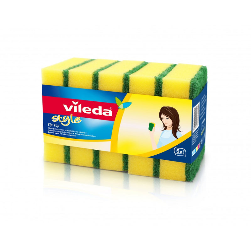 Vileda Tip Top Sponge Scourer (Pack of 5 Pcs) V-0041