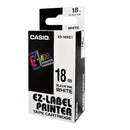 Casio XR-18WE1 Tape Cassette, 18mm X 8m, Black on White