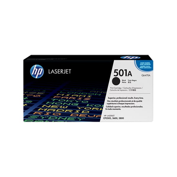 HP 501A Black LaserJet Toner Cartridge (Q6470A)