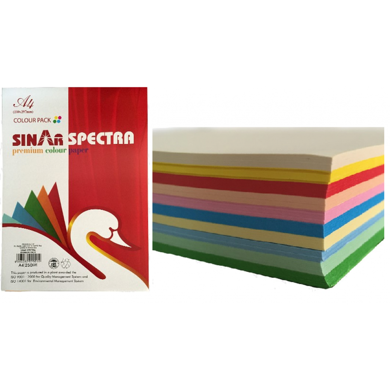 Grand Color Paper Premium Color Paper - 80gsm, A4, 10 Assorted Colors, 250 Sheets in Qatar