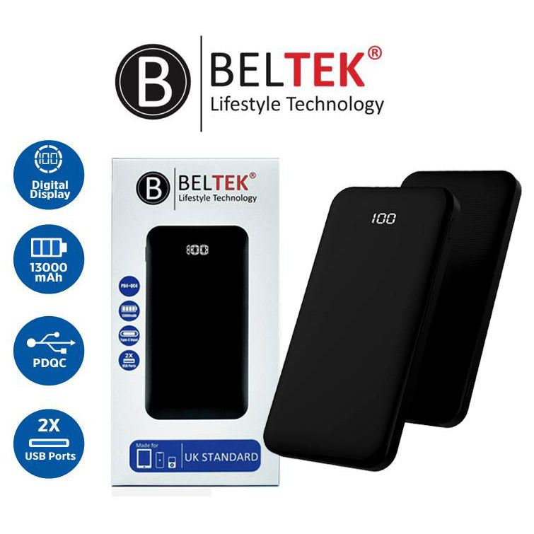 Beltek BPB-103 13000mAh Fast Charging Powerbank, Black