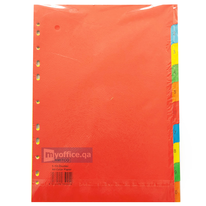 Premium Paper Index Divider 1-10 Color A4