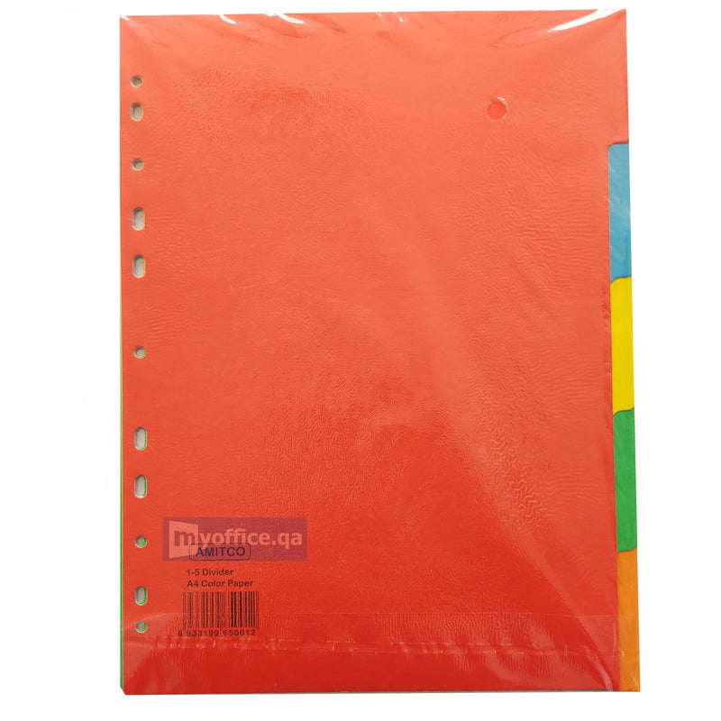 Premium Paper Index Divider 1-5 Color A4