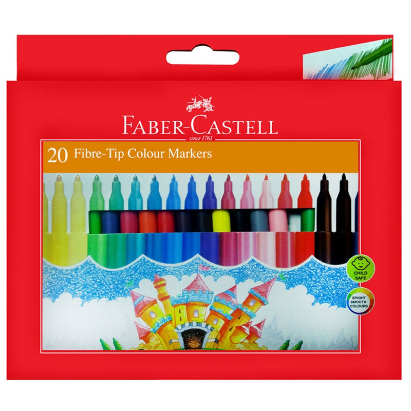 Faber Castell Fibre Tip Colour Sketch Pens 20 colours FCIN 155420