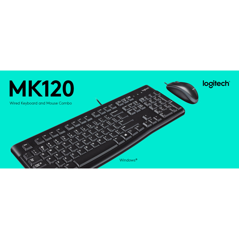 Logitech Combo Pack MK120 Keyboard & Mouse, Black