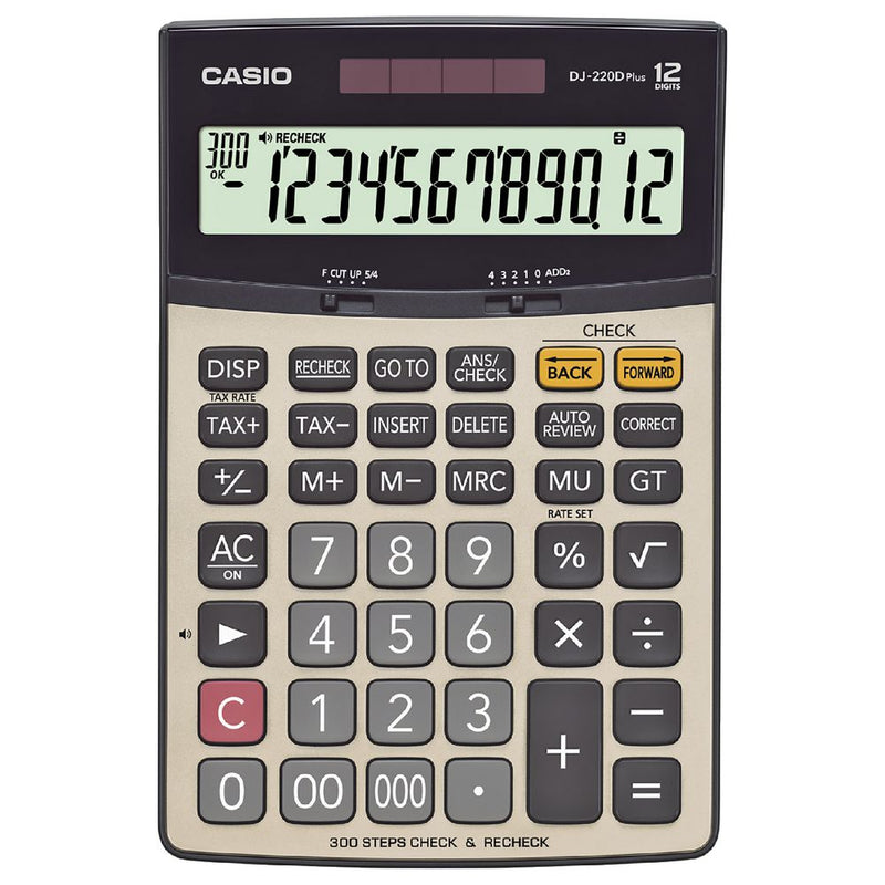آلة حاسبة مكتبية من كاسيو DJ-220D بلس، 12 رقم