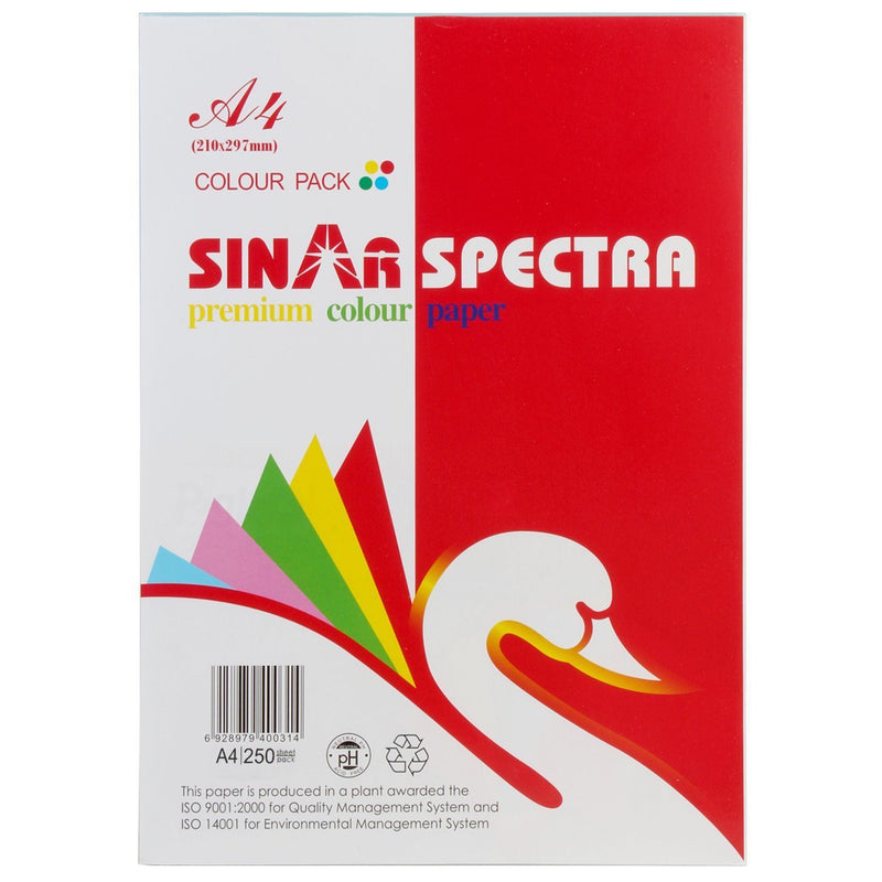 Premium Color Paper - 80gsm, A4, 10 Assorted Colors, 250 Sheets