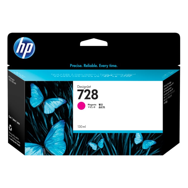 HP 728 Magenta DesignJet Ink Cartridge, 130ml