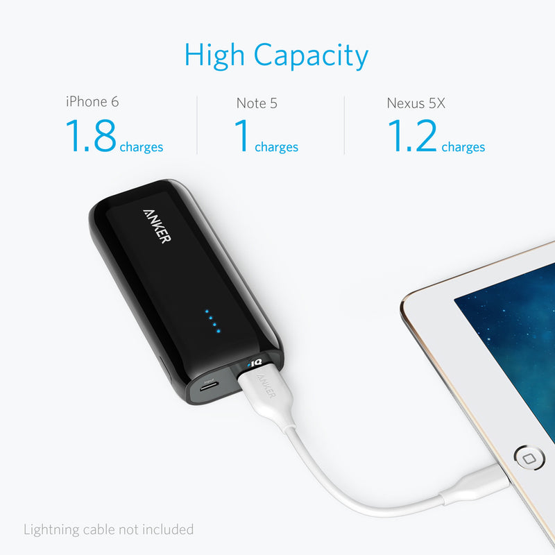 ANKER Astro E1 5200mAh Ultra Compact Portable Charger - Black