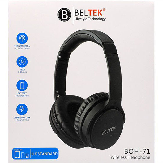 Beltek Boh-71 Wireless Over Headphone Black