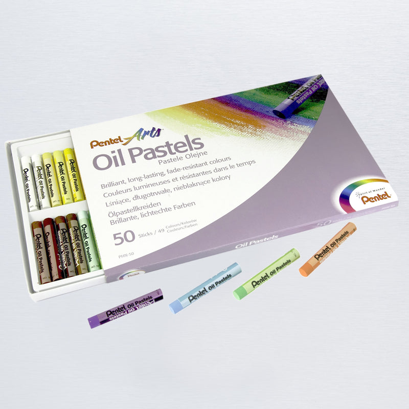 Pentel PHN Oil Pastel Colors, Assorted (Set of 50)