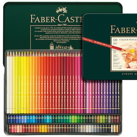 Faber-Castell Polychromos Artists' Color Pencils - Tin of 120 Colors - Premium Quality Artist Pencils FC110011