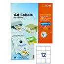 Formtec Multi-Purpose Labels 12 Cuts (Pack of 100) GS-1012
