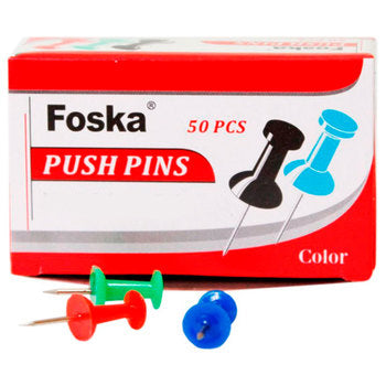 Push Pins, (Set of 50, Multicolor)