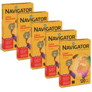 Navigator A4، 120 جرامًا للمتر المربع، صندوق ورق أبيض لامع عالي الجودة وناعم وسميك للغاية (عبوة من 8 رزمة)