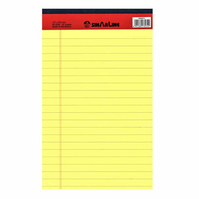 SinarLine Legal Pad Yellow A5 ,127x203 mm