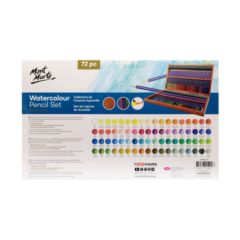 Mont Marte Watercolour Pencil Box Set Premium 72pc