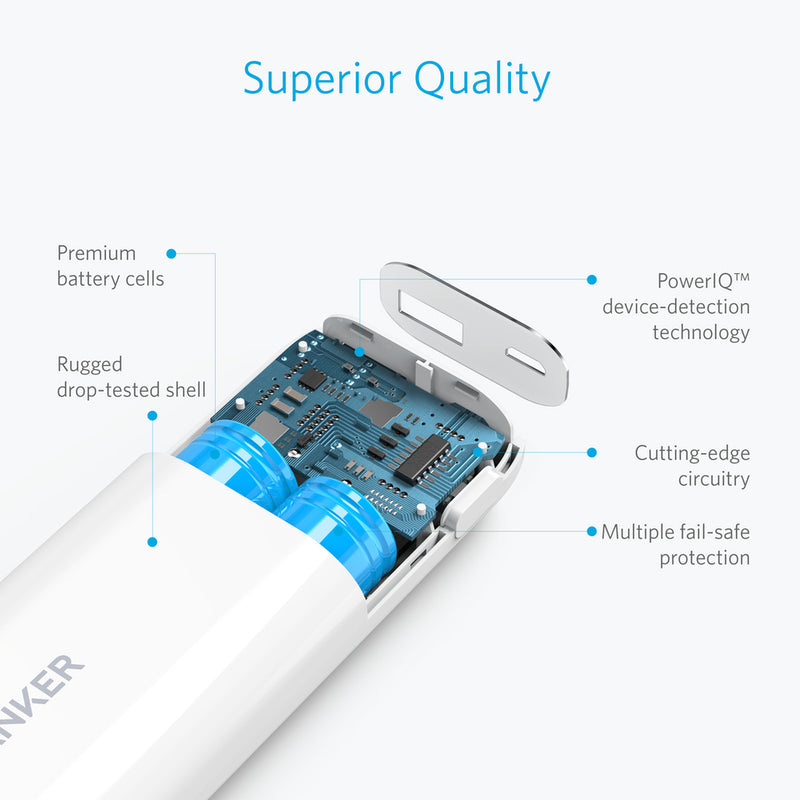 ANKER Astro E1 5200mAh Ultra Compact Portable Charger - White
