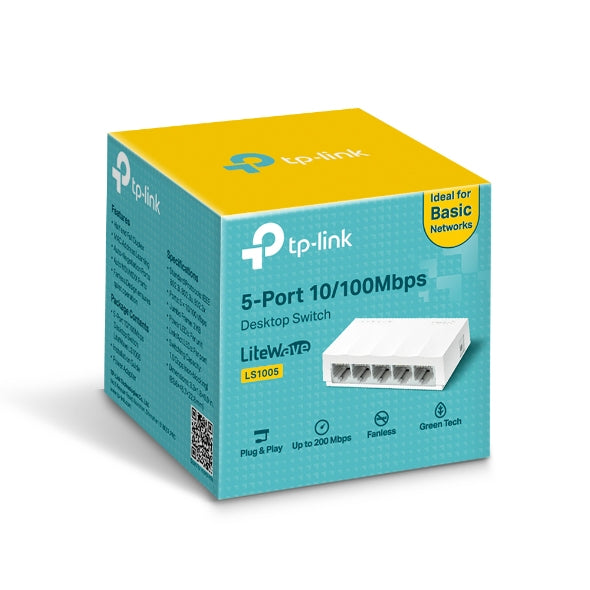 TP-Link LS1005 5-Port 10/100Mbps Desktop Network Switch