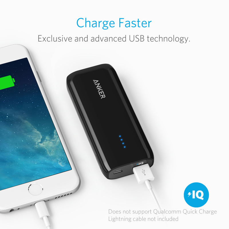 ANKER Astro E1 5200mAh Ultra Compact Portable Charger - Black