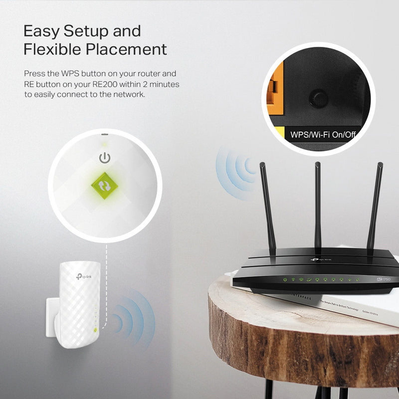 TP-Link RE200 (AC750) Dual Band Wi-Fi Range Extender