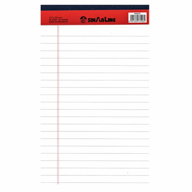 SinarLine Legal Pad White A5 ,127x203 mm