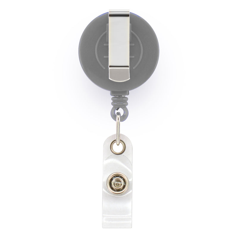 Retractable Badge/ Reel Badge Holder Clip for ID Badge - Gray in Qatar