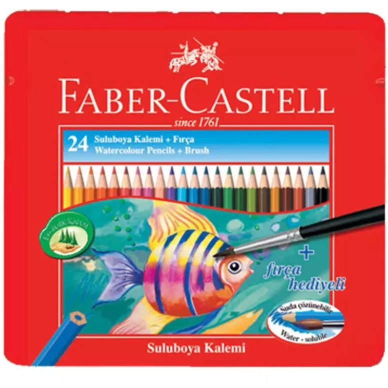 Faber Castell Water Colour Pencils (Pack of 24) Metal Case Set FCI 115930
