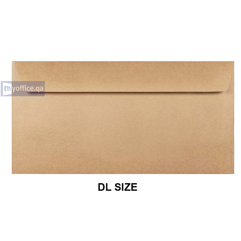 DL Size Envelopes Brown, 110mm x 220mm; 9''x4''