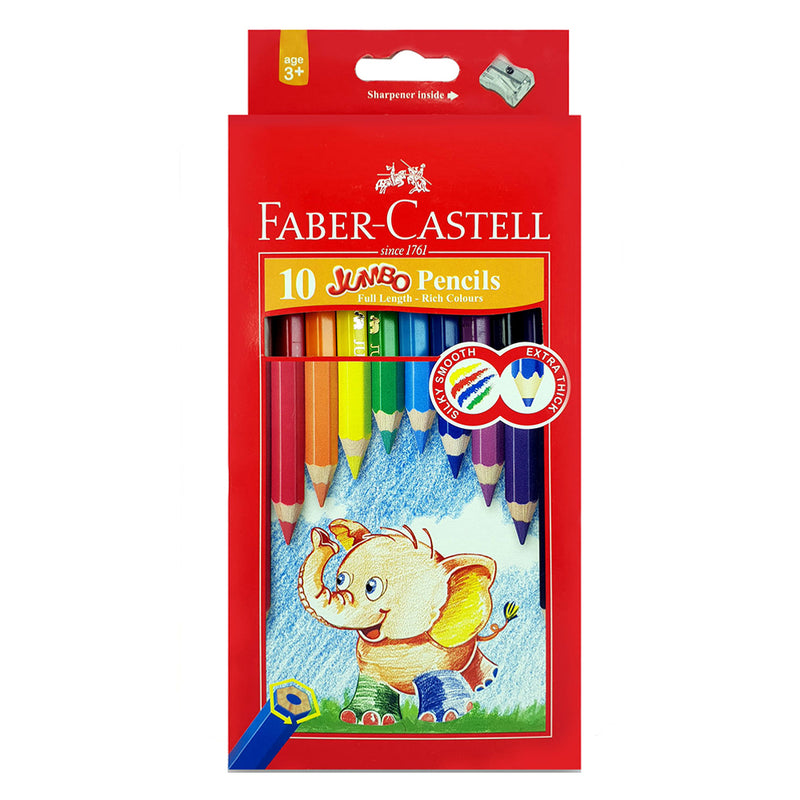 Faber Castell Jumbo Color Pencils Hangtab 10 colour FCI 111610