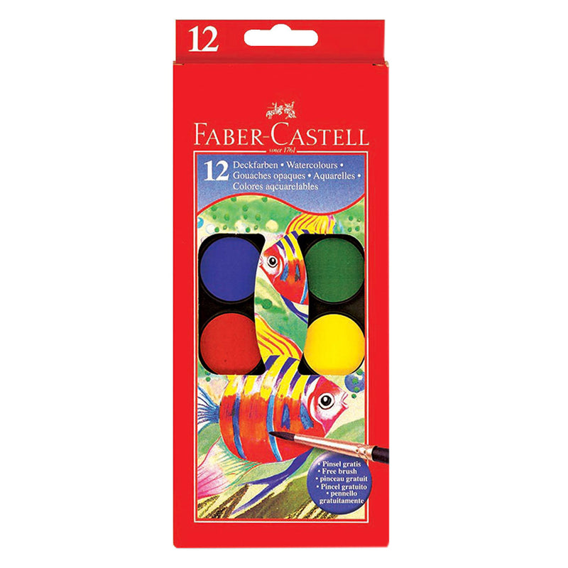 Faber Castell Water Color in 12 Colors With Brush FC 125011