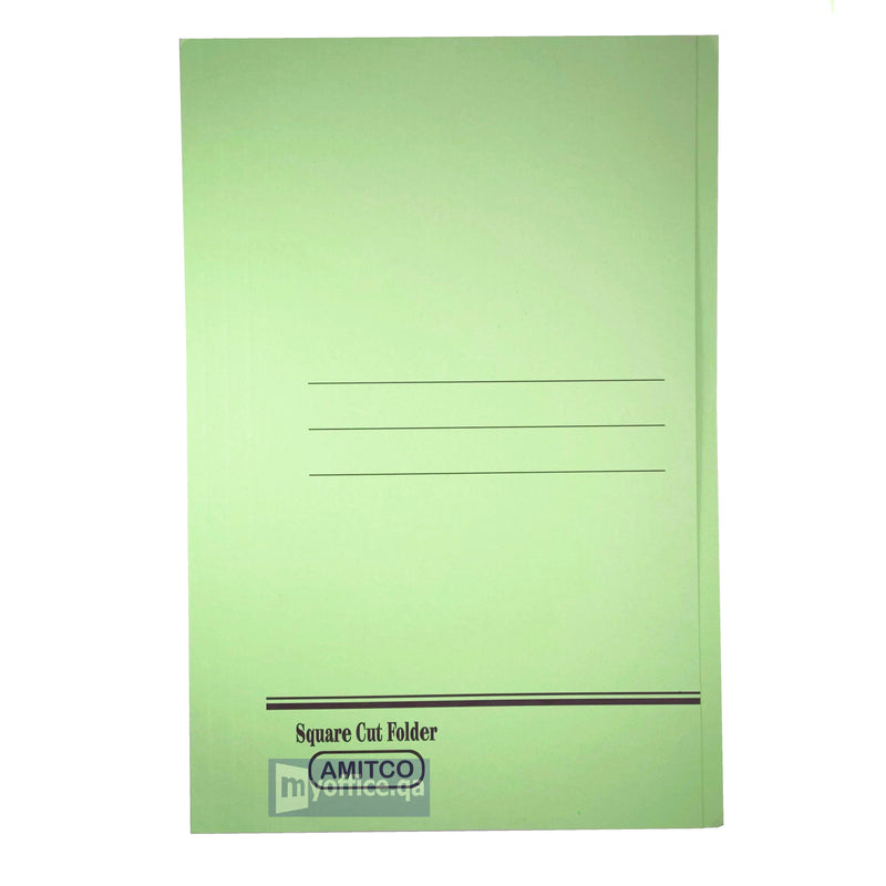 Square Cut Folders, Foolscap (Pack of 50) Green