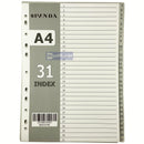 PVC Index Divider 1-31 Gray A4