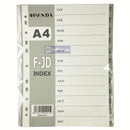 PVC Index Divider JAN-DEC Grey A4