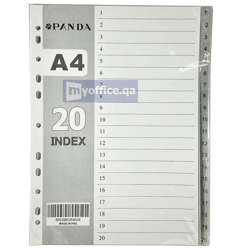 مقسم مؤشر PVC 1-20 رمادي A4