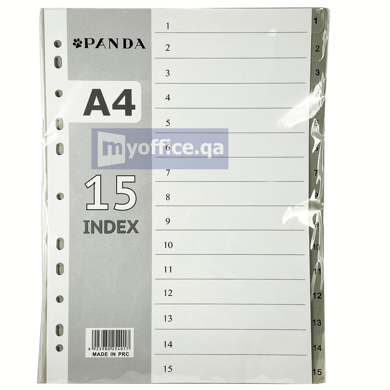 PVC Index Divider 1-15 Gray A4