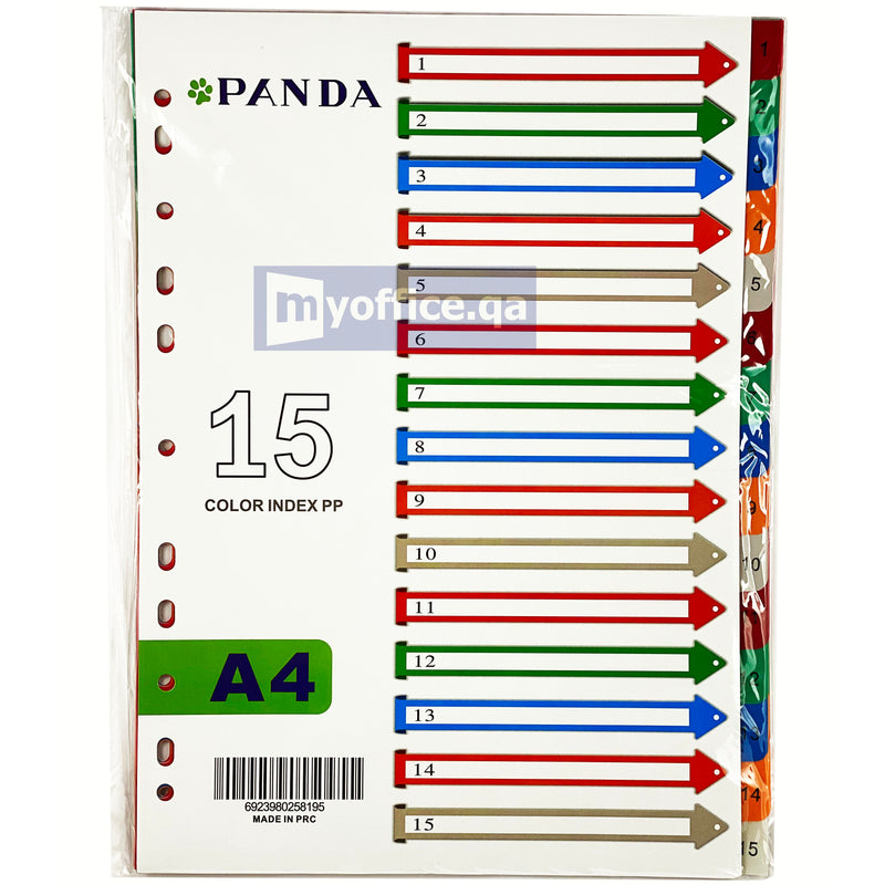 PVC Index Divider 1-15 Color A4