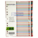 PVC Index Divider 1-31 Color A4