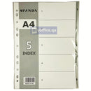 PVC Index Divider 1-5 Gray A4
