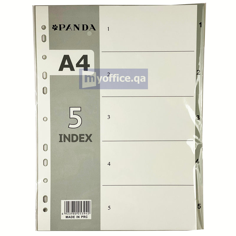 مفصل فهرس PVC 1-5 رمادي A4