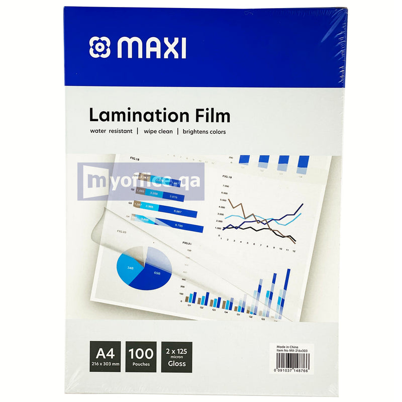 Q-Connect A4 Laminating Pouches 250 micron (125 each side) - Waterproof,  Tear Proof Documents - Ideal For Posters, Photos, Signage, Notices & More  (Pack of 100) - Hunt Office Ireland