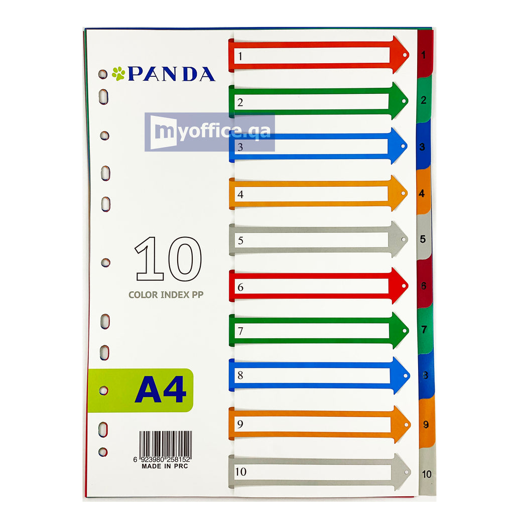 PVC Index Divider 1-10 Color A4 in Qatar