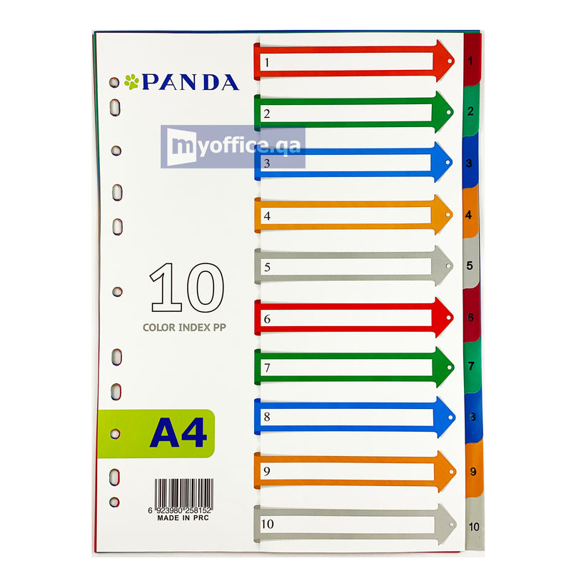 PVC Index Divider 1-10 Color A4