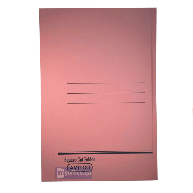 Square Cut Folders, Foolscap (Pack of 50) Pink